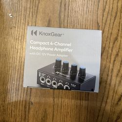 KnoxGear Compact 4-Channel Headphone Amplifier with DC 12V Power Adapter 