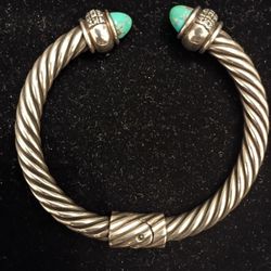 Ernest Wood Navajo Turquoise 925 Sterling Silver Bracelet