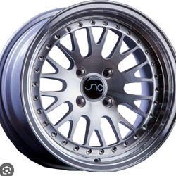 JNC001 Silver Machine 17x9:0 4 Lugs 