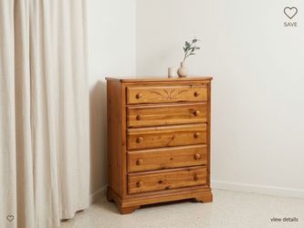 2-Piece Solid Wood Dresser Set – 9-Drawer Dresser + 5-Drawer Chest