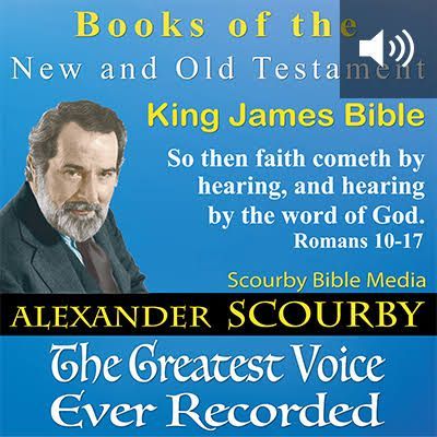 CD AUDIO BIBLE. 1 DISC. 66 BOOKS. KING JAMES. READ BY ALEXANDER SCOURBY. HIGH QUALITY AUDIO.