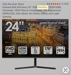 Packard Bell AirFrame 24" Monitor  HDMI 1080p Black
