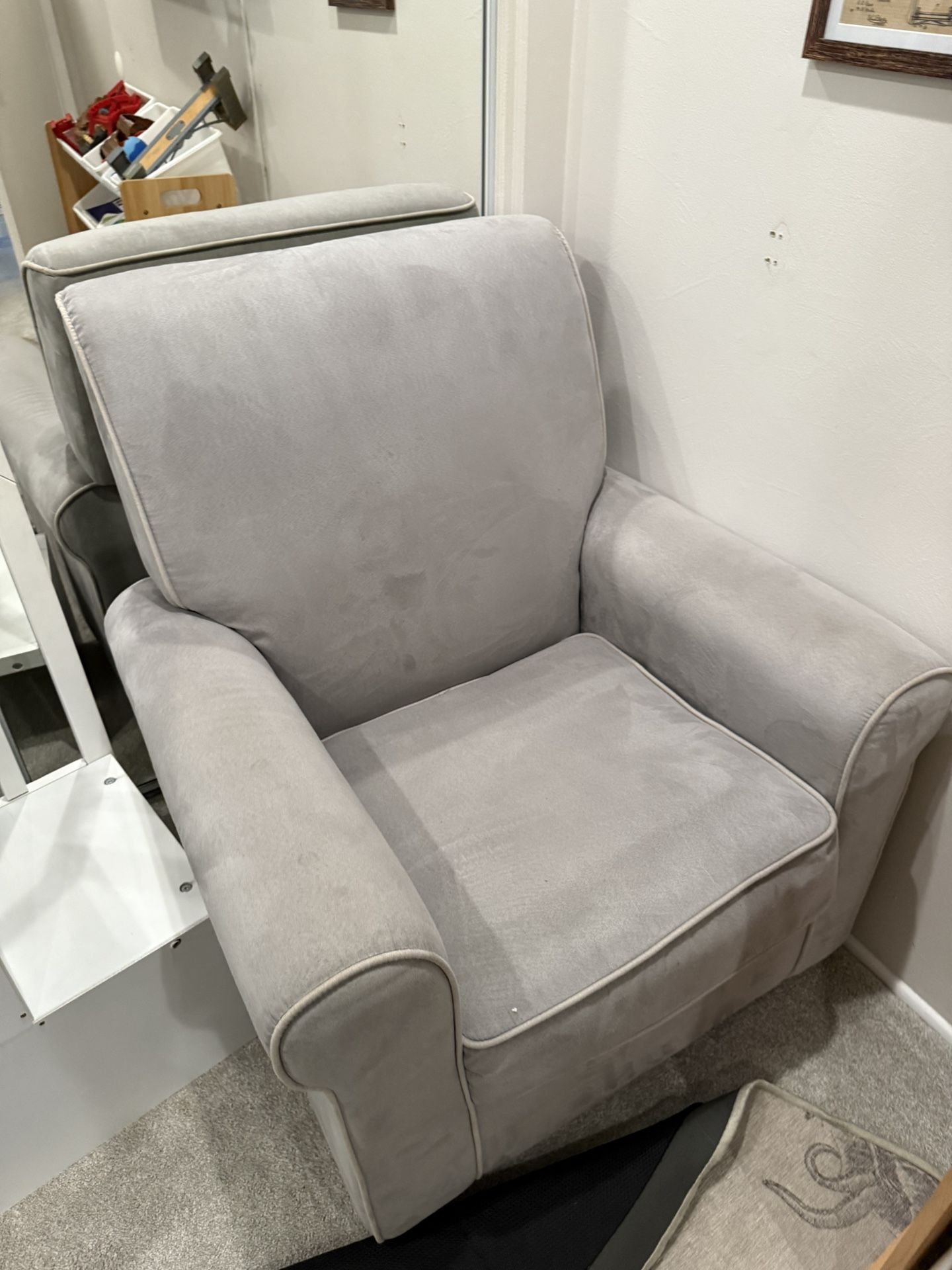 Grey Swivel Rocking Chair