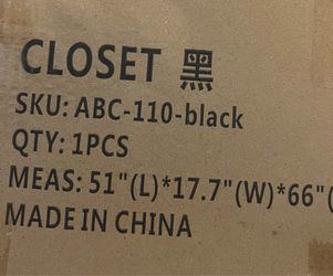 Portable Closet, 51 Inch Wardrobe Closet-Black