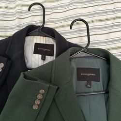 2 Banana Republic Blazers, Women Size 2P & P,  Navy and Green