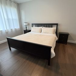 Very Clean Pre-owned IKEA Hemnes King Size Bedroom Set with Firm Memory Foam Mattress