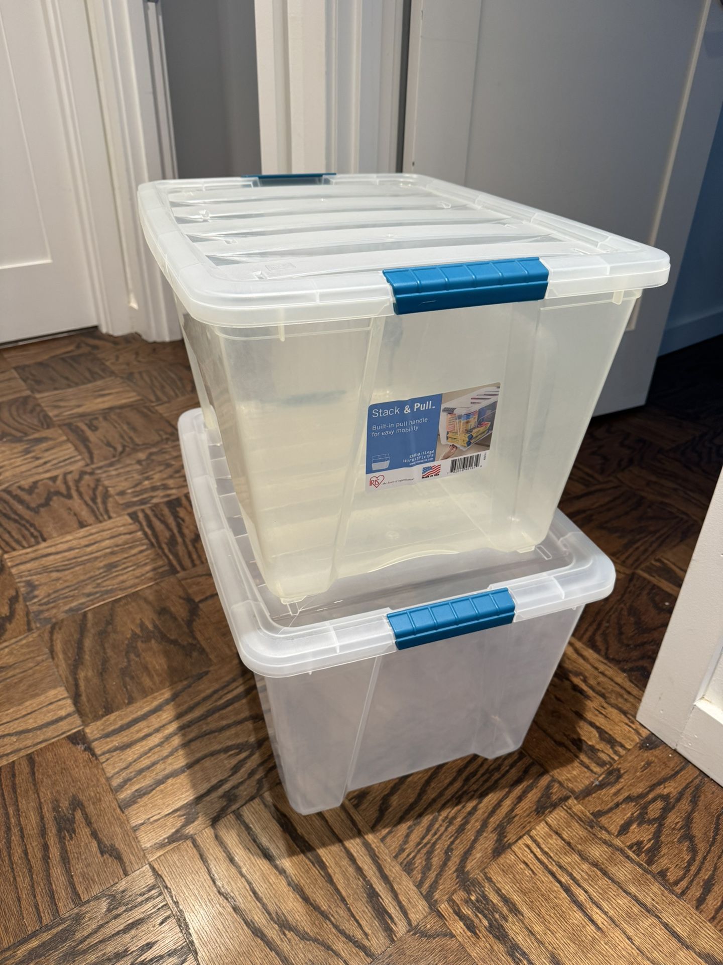 Set of 2 Plastic Storage Bins