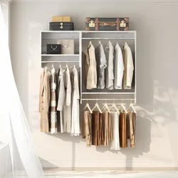 Cimly 59'' Floating Wall-mounted Closet Organizer, Space Saving Closet System for Walk-in and