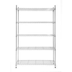 5 Tier Chrome Metal Wire Utility Shelving Unit