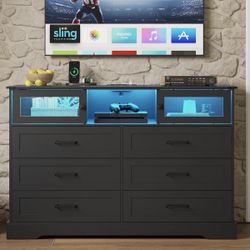 FREE 6 Drawer Dresser with LED Lights