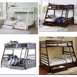 Bunk Bed Full And Twin With Mattress Foam 