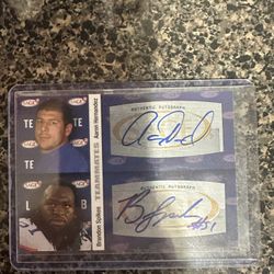 Aaron Hernandez & Brandon Spikes Dual Autograph Card – 2010 SAGE Teammates A25