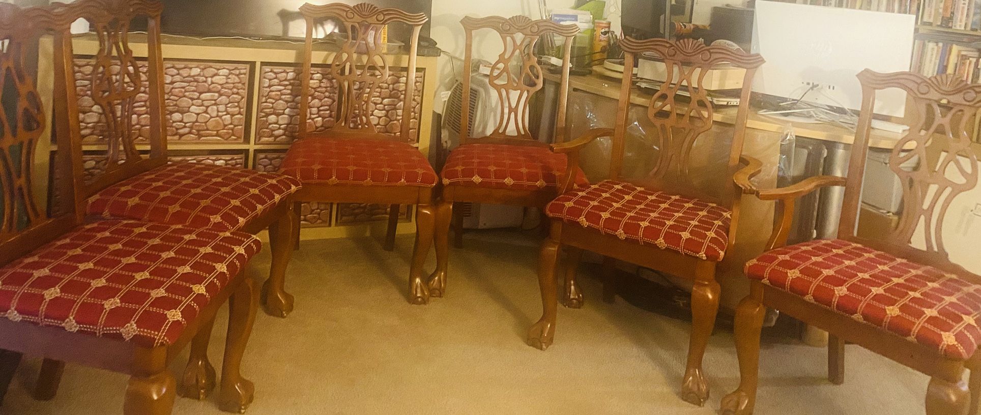 (6) ELEGANT LUXURY WOODEN KITCHEN CHAIRS (Buy 1 or All)