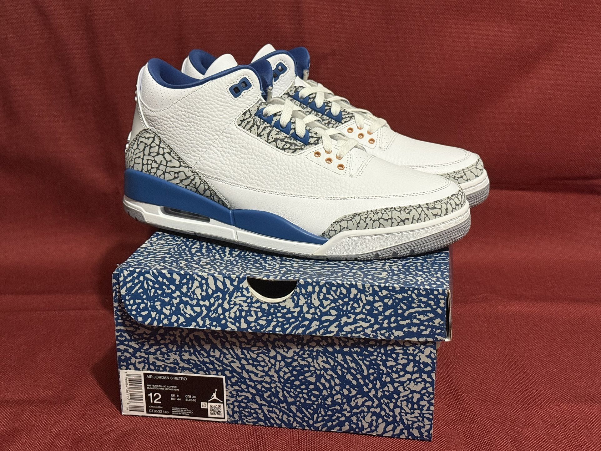 Size 12 — Air Jordan 3 Retro Washington Wizards (Brand New)