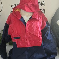 Columbia Sportswear Company Pullover Windbreaker Size Large Colors Red/Navy Blue