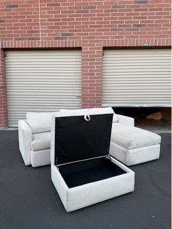 really nice living space sectional couch with storage ottoman