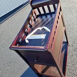 Wooden Sleigh Baby Changing Table with Drawer