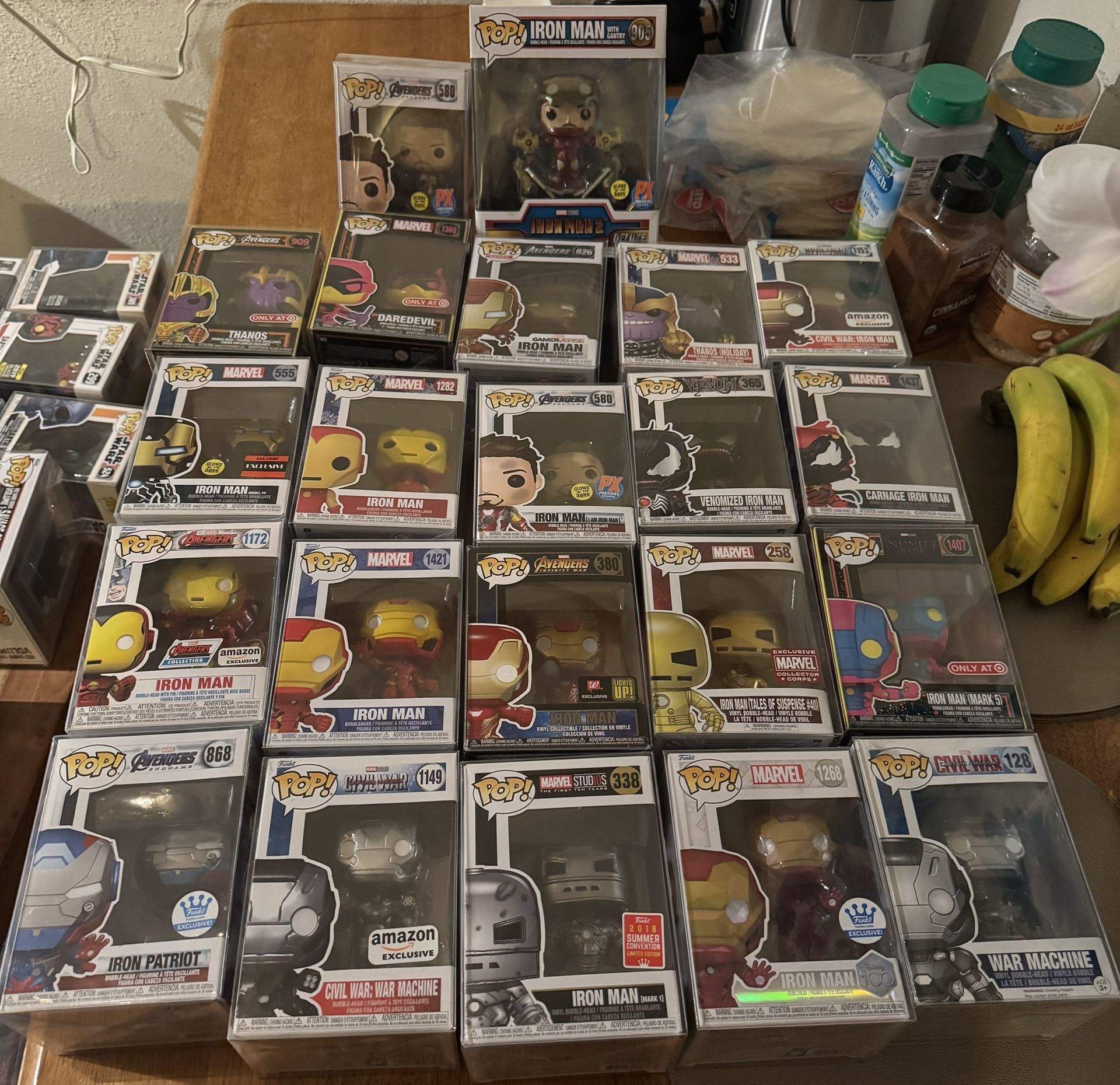 Disney Marvel Funko for Sale/trade Iron Man, War Machine, Daredevil, And Thanos