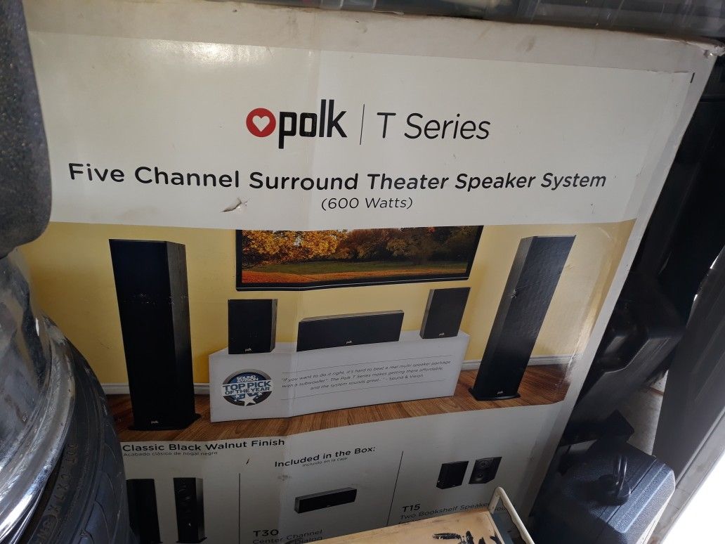 Polk T Series Five Channel Surround Theater Speaker System (600) Watts