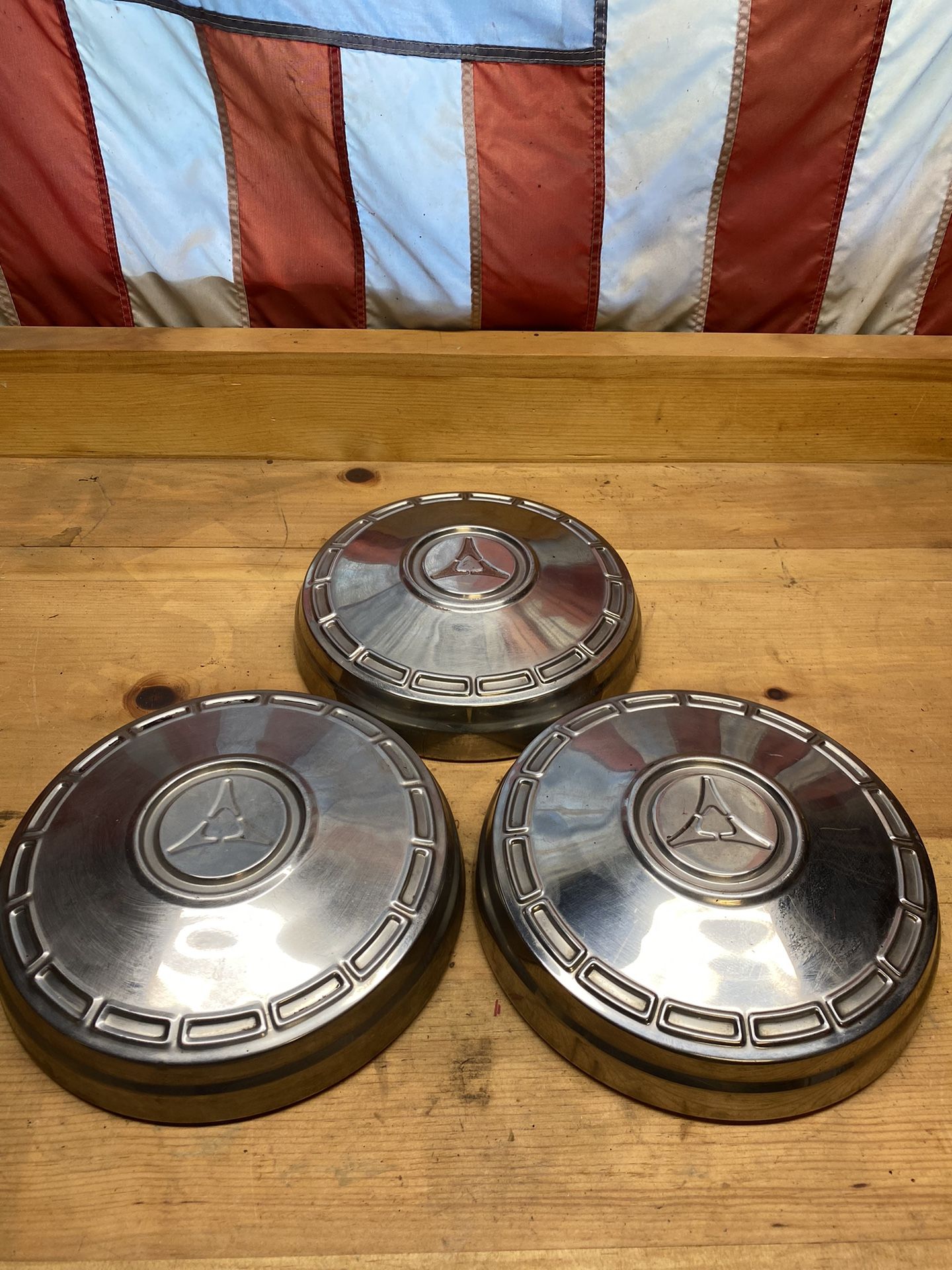 1960’s Dodge Dog Dish Hub Caps 9" (3) Mopar Hubcaps
