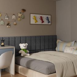 Upholstered Wall Mounted Headboard Acoustic Queen King