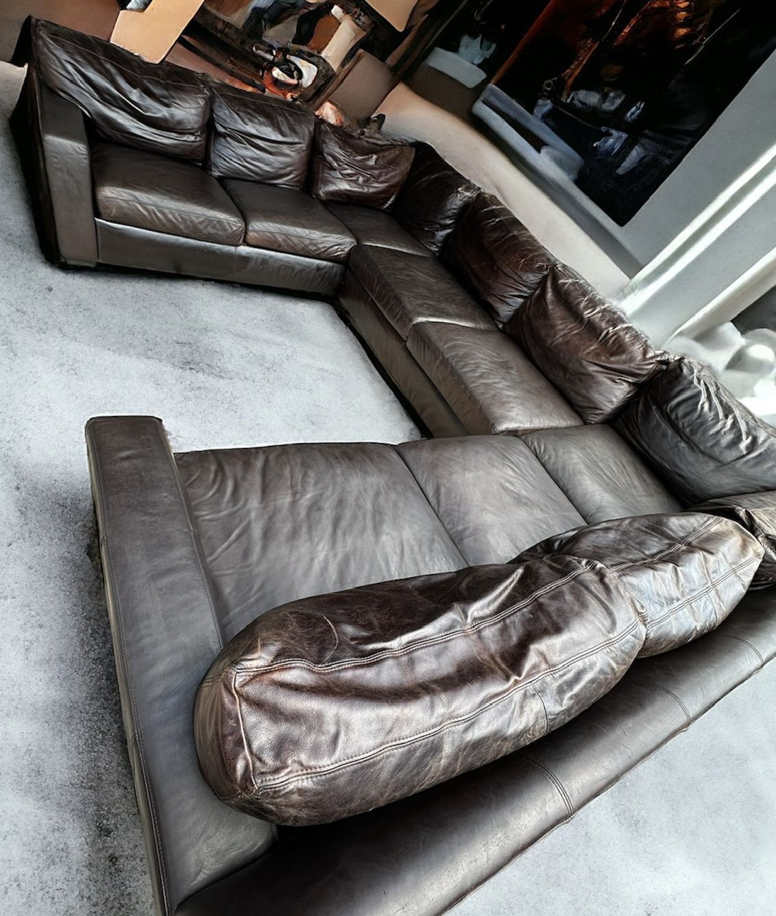Free Delivery Leather Sectional Couch 