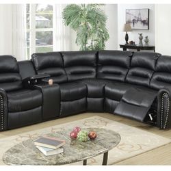 Black Motion Sectional Sofa