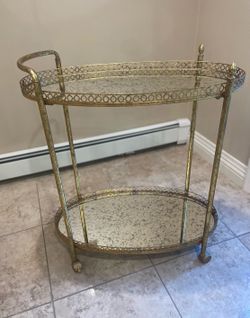 Gold Mirrored Bar Cart