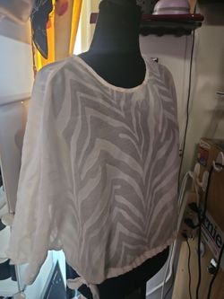 White Sheer Zebra Print Top