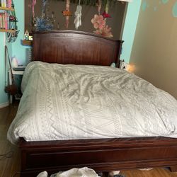 Queen Bed frame W/ Mattress 