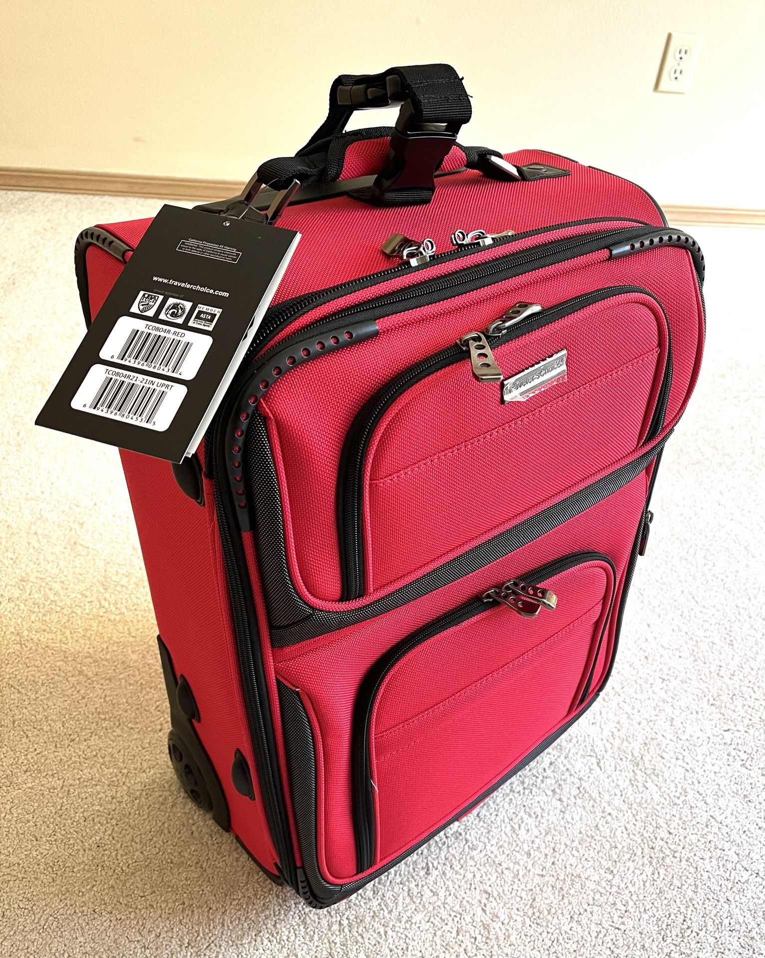 Brand new Alaska Birmingham Softside Wheeled Upright- Red 2 Wheels
