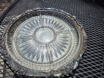 Vintage heavy silverplated serving dish