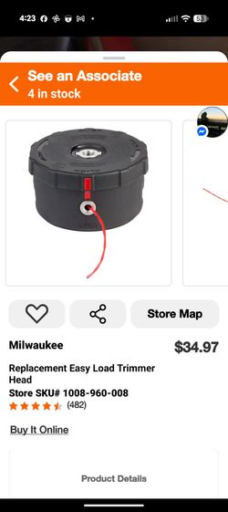Milwaukee Replacement Easy Load Trimmer Head
