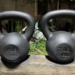 Pair 35lbs Kettlebell 