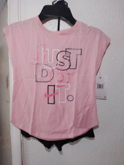 Nike Girls' Just Do It 2-Piece Shorts Set Outfit