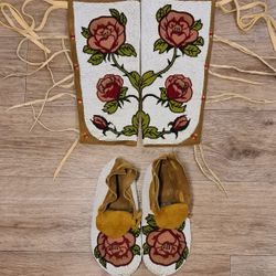 HandBeaded Moccasins And Leggings Set