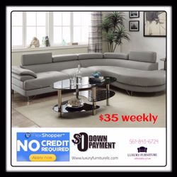 New grey bonded leather sofa sectional