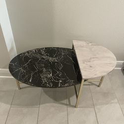 Black and White Faux Marble Coffee Table