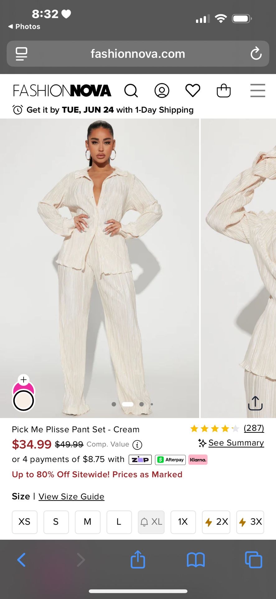 Textured Pant Set-Cream