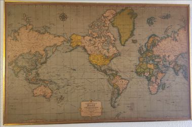 Vintage 1958 Rand McNally Cosmopolitan World Map