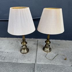 Vintage Brass Table Lamps – Set of 2
