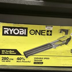 RYOBI ONE+ 18V 100 MPH 280 CFM Cordless Battery Variable-Speed Jet Fan Leaf Blower (Tool Only)
