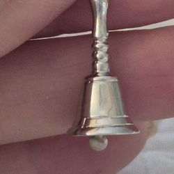 Vtg.Sterling Silver "  School Bell" Charm