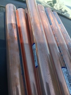 Nine 1 1/4 type L copper pipes by 10ft