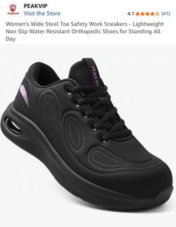 WOMENS WIDE STEEL TOE SAFETY WORK SNEAKERS