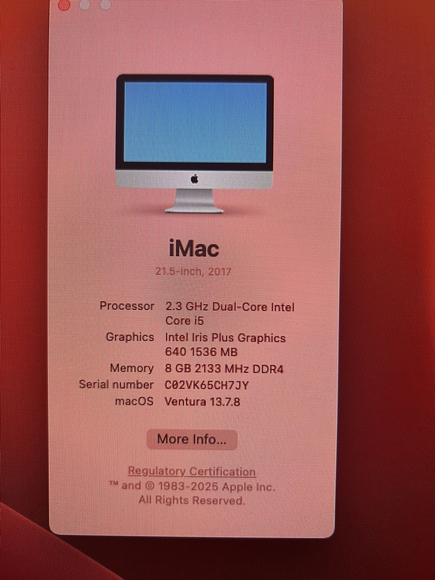 iMac 2017 21.5 Inch