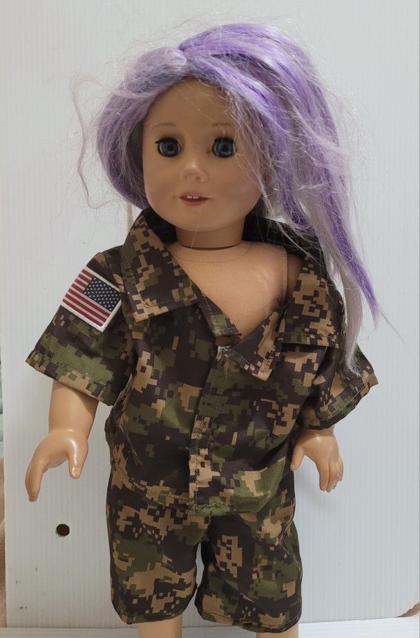 American Girl Retired 18 inch Hair gray hair dyed Purple Brown Eyes Doll RETIRED