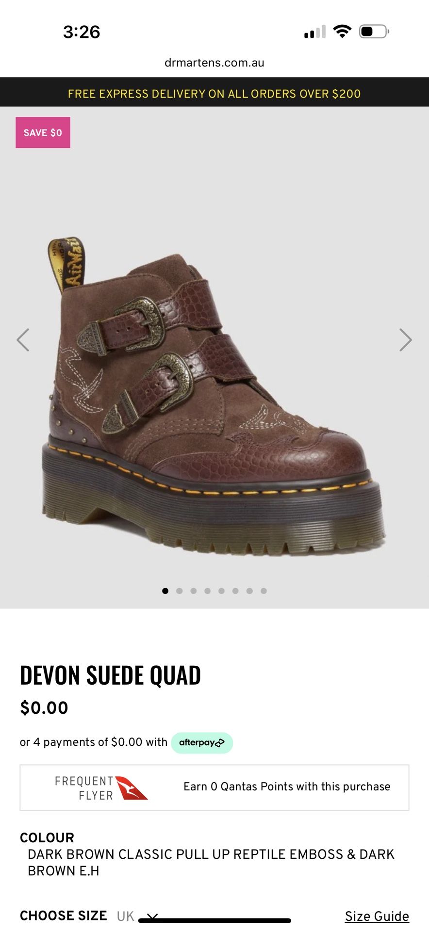 Dr Martens Devon western boots in brown suede Size 11 Women