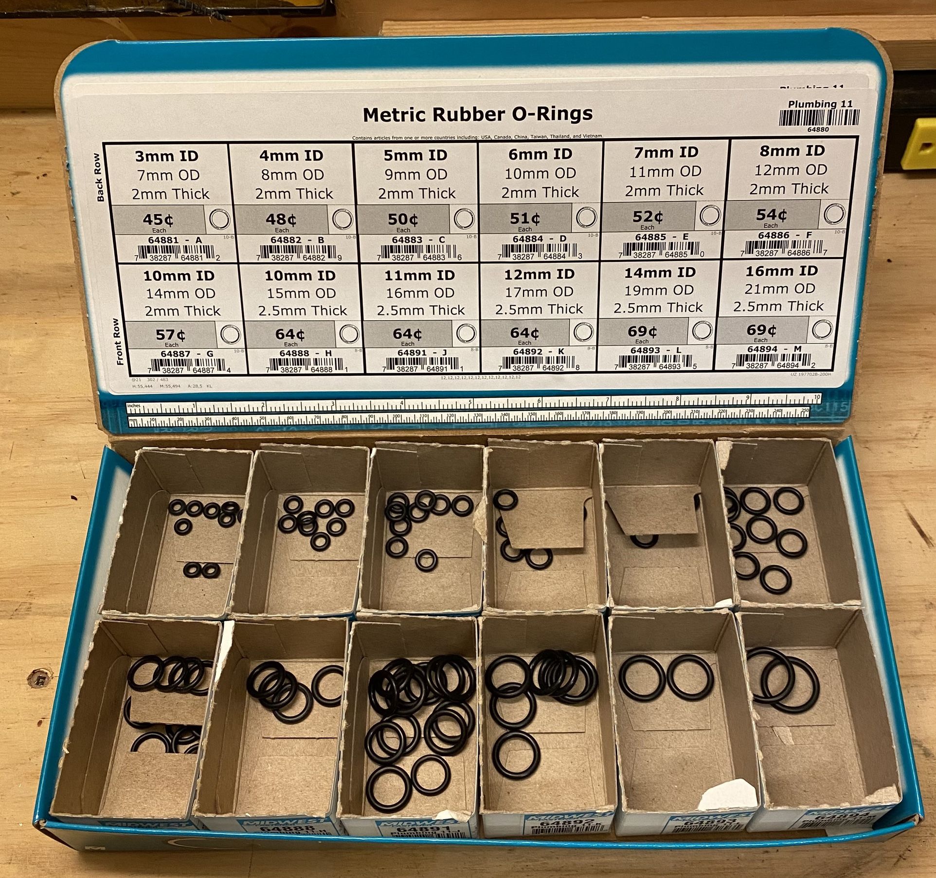 Small Metric Rubber O-Rings