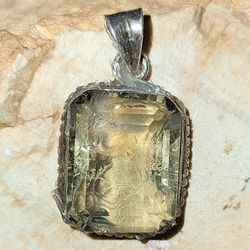 Yellow Topaz Pendant/SS
